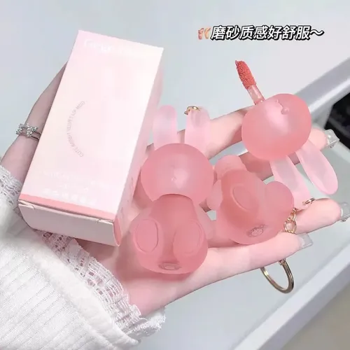 Labial Liquído Mate Terciopelo Bunny Llavero Gege Bear Kawai Color 01