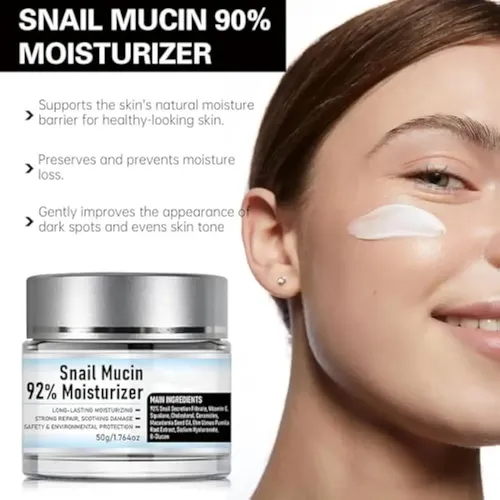 Snail Mucin 92% Crema Hidratante, Gel Facial Diario Reparado