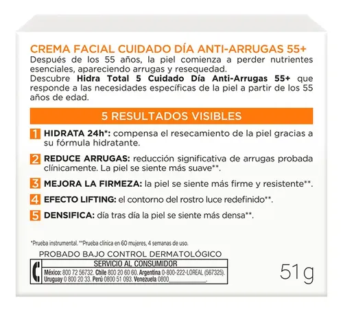 Loreal Crema Experto Antiarrugas +55 Años Hidra-total5 50 Ml
