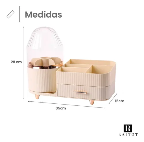 Organizador Maquillaje Porta Cosmetico Giratorio Escritorio