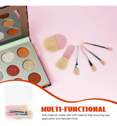 1 Juego De Minibrochas De Maquillaje De Viaje Con Funda Para