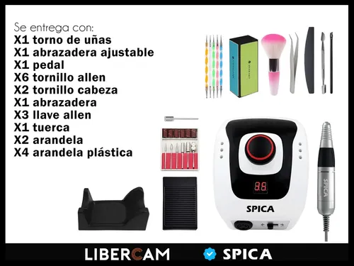 Set Torno De Uñas SPICA S-320 Manicura Pedicura Manos Pies Color Blanco