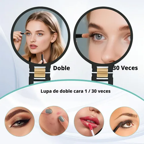 Espejo De Maquillaje Doble Cara 30x Aumento Portatil