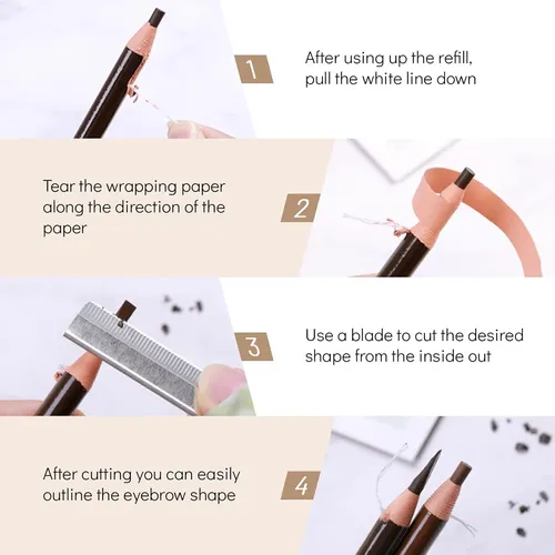 Set 6 Lápices De Cejas Ownest Impermeables Marrón Oscuro