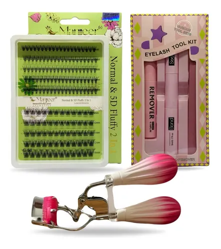 Set Pestañas Postizas 20p Adhesivo Sellador Remov Arqueador