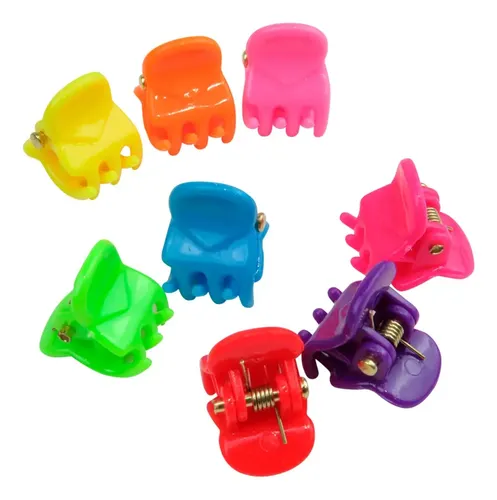 Mini Ganchos Broches Ganchitos Pelo Colores Formas X50 Unid