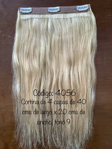 4 Capas Cortina Pelo Cabello Natural 40 Cms X 20 Micropeinet
