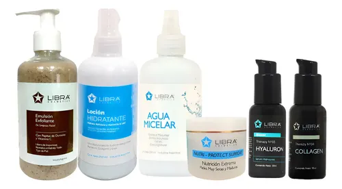 Libra Exfoliante+ Locion+ Agua M+ Nutri P+ Colag+ Hialur -3c