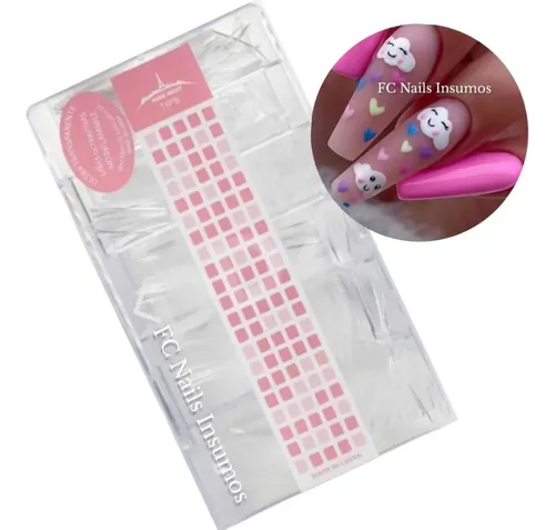 Tips Coffin Transp Soft Gel Press On Nails Paris Night 500