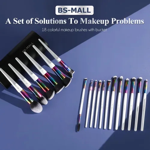 Set De Brochas De Maquillaje Bs-mall 18 Unidades E-white