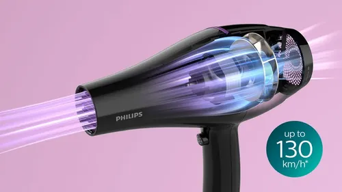Secador De Pelo Philips Bhd274/00 2200w Drycare Motor CA, Iónico, Aire Frio, Difusor Color Negro Negro/violeta