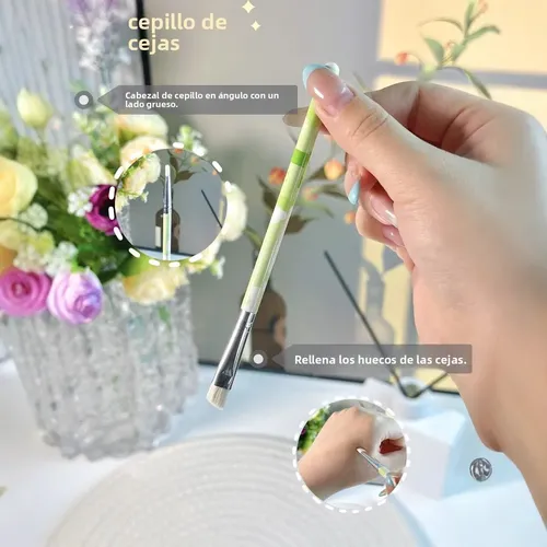 Set De 4 Pinceles De Maquillaje Miniatura Viaje Pelo Suave