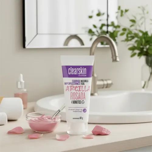 Avon Clearskin Mascarilla Facial Arcilla Rosada 4 Minutos 60