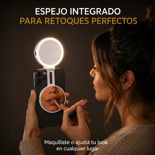 Aro De Luz Selfie Magnético M28 Espejo Soporte Celular Usb-c