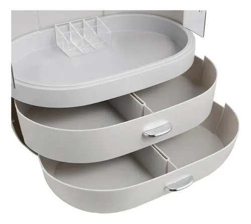 Porta Cosméticos Organizador Maquillaje Makeup Capsula Blanco