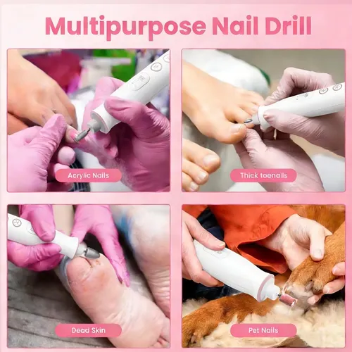 Electric Nail Drill,20,000 Rpm Cordless Nail File Kit