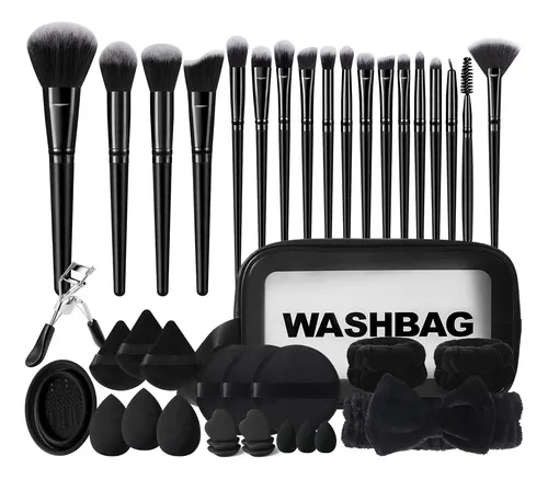 Set 42 Brochas Y Esponjas De Maquillaje Con Neceser