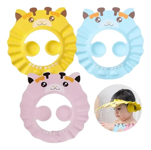 Gorro De Baño Bebés Niños Vicera Orejeras Jirafa Goma Eva