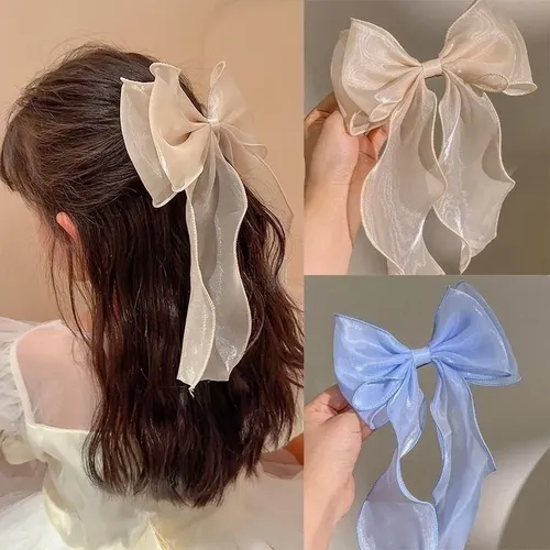 2 Piezas Pinza De Pelo Con Lazo De Moda . Negro C