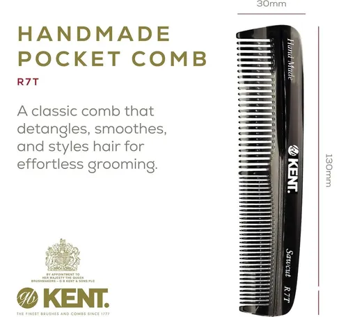 Peine Doble Para Cabello Y Barba Kent R7tg, Grafito