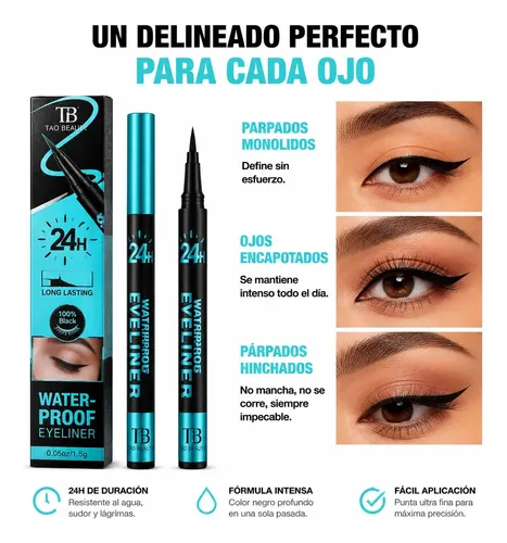Delineador De Ojos Waterproof Larga Duración 24 Horas