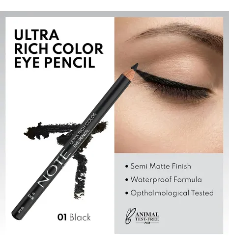 Lápiz Delineador Impermeable Note Smokey Eye 01 Black