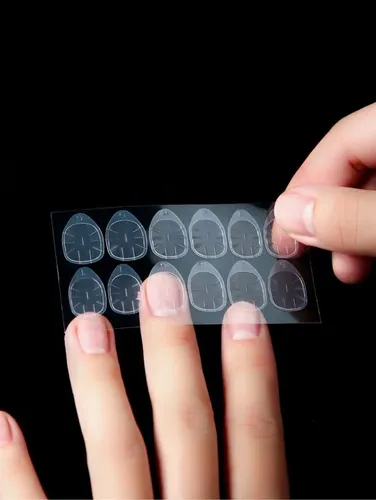 Adhesivo Sticker Pegamento Bifaz Para Tips Uñas Postizas X10