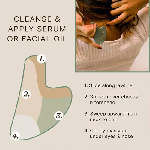 Masajeador Facial Gua Sha Beauty By Earth Jade Verde