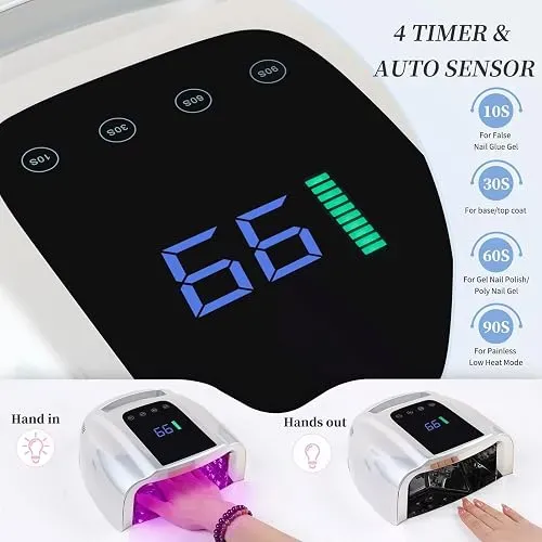 Cabina De Uñas Bomoqing Gld-001 Inalambrica Uv Led 96w
