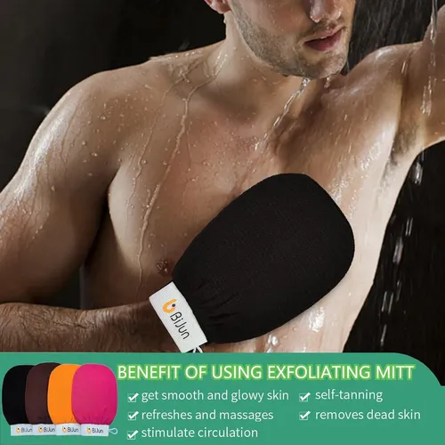 Guante Exfoliante Bijun Kessa Ducha 2 Piezas Negro