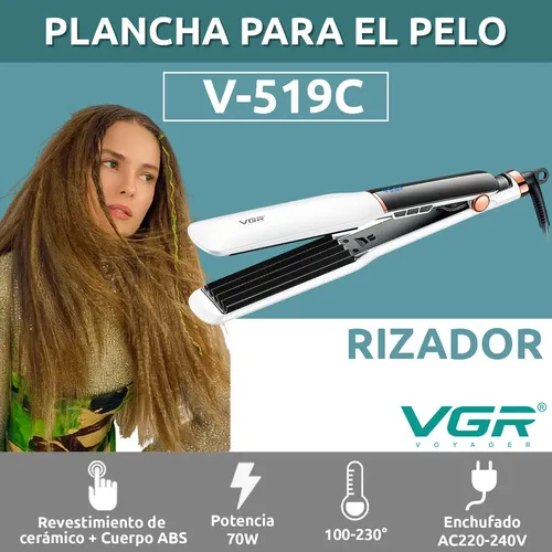 Planchita Rizadora Profesional Pelo Vgr V-519c 7 Niveles