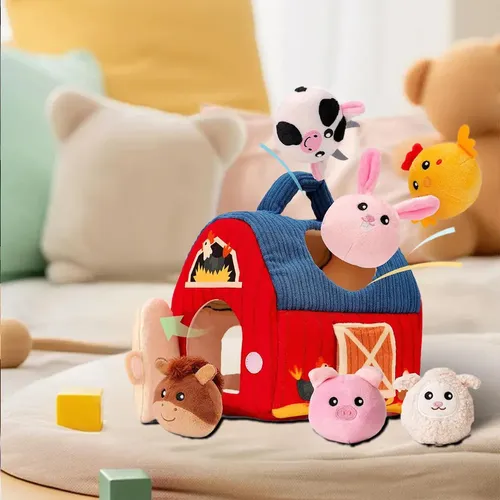 Mzconjunto De Peluches Animales De Granja Navidad Kjmm A