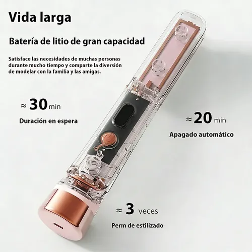 Plancha Y Rizador Inalámbrico Portátil 2 En 1 4000mah .w