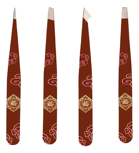 Set De 4 Pinzas Profesionales De Acero Inoxidable Para Cejas