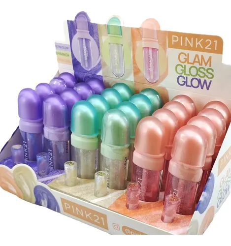 24 Unidades Brillo Labial Lipgloss Glam Gloss Glow Pink 21