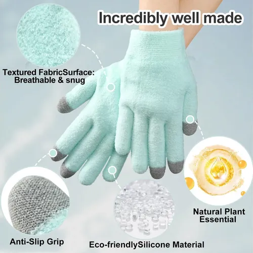 Guantes Hidratantes Silicona Verdes Con Vitamina E Y Jojoba