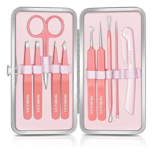 Kit Cejas 10 En 1 Con Pinzas Y Bolsa Para Viaje