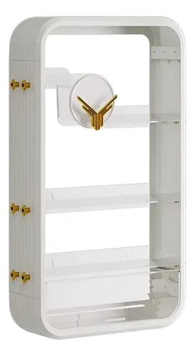 Organizador De Cosmeticos De Pared Flotante Adhesivo Blanco
