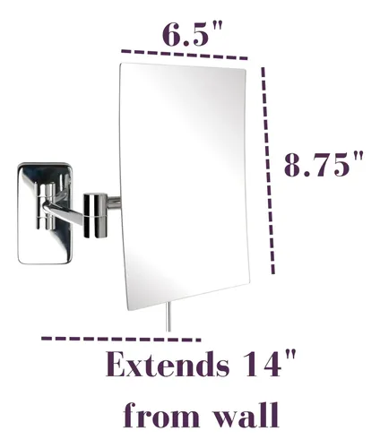 Espejo De Maquillaje Jerdon Para Pared Con Aumento 5x Cromo