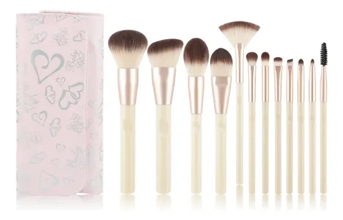 Set De 12 Brochas De Maquillaje Con Estuche Mariposa