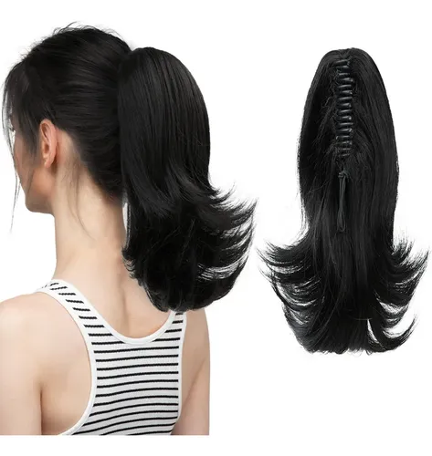 (t2) Extensiones De Cabello De Fibra Sintética Con Pinza En