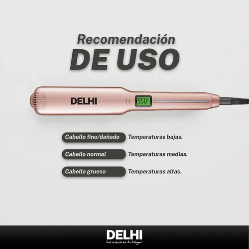 Planchita De Pelo Cerámica Delhi 40w 6 Niveles Cabello Seco