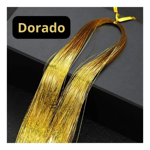 Hilos De Oropel Metalicos Para Cabello Extension Holografica