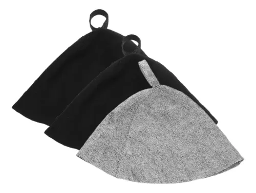 Gorro De Baño Ruso De 3 Piezas: Gorro De Sauna De Fieltro, G
