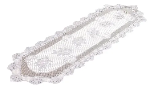Bandera De Mesa De Encaje Hueca Blanca, Hermosa Pestaña Con
