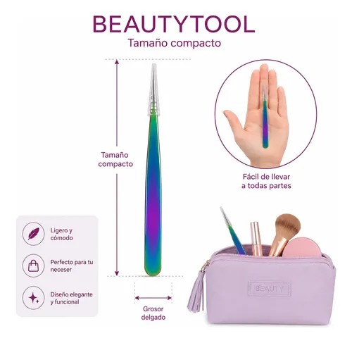 Pinza De Precisión Angular Para Pestañas Postizas Y Cejas