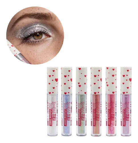 X6 Pack Sombra Líquida Shadow Shiny Brillante Glitter New Pr