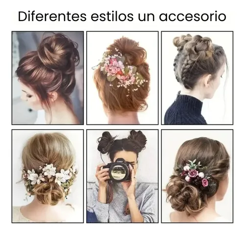 Rodete Recojido Postizo Similar Natural Pelo Sintético Opaco