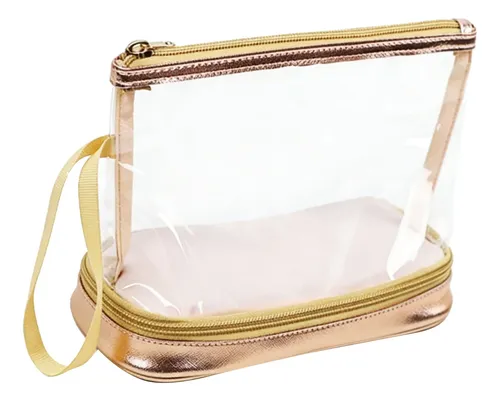 Bolsa De Maquillaje Transparente Portátil Con Cierre De Pvc