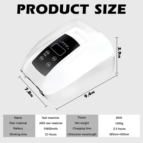 Lámpara De Uñas Uv Led Inalámbrica Linssy 90w Con